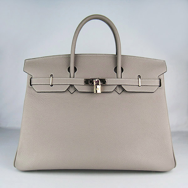 Replica Hermes Birkin 40CM Togo Bag Grey 6099 Online - Click Image to Close